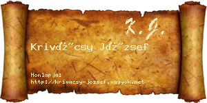 Krivácsy József névjegykártya