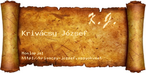 Krivácsy József névjegykártya