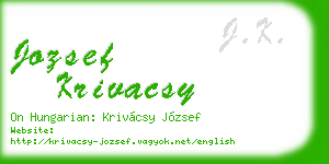 jozsef krivacsy business card