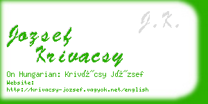 jozsef krivacsy business card